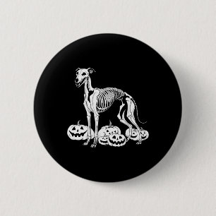 Badge Rond 5 Cm Squelette de Whippet Anniversaire Halloween Chien