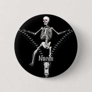 Badge Rond 5 Cm Squelette de Zipper