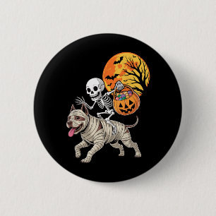 Badge Rond 5 Cm Squelette drôle montant Mummy Pitbull Femmes Homme