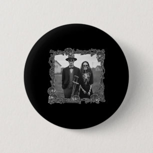Badge Rond 5 Cm Squelette gothique Costume d'Halloween