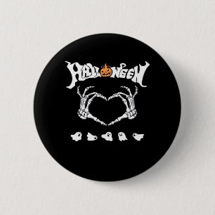 Badge Rond 5 Cm Squelette main avec, Halloween Design