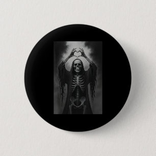 Badge Rond 5 Cm Squelette Mains Coeur Signal Y Visage Drôle Hallow