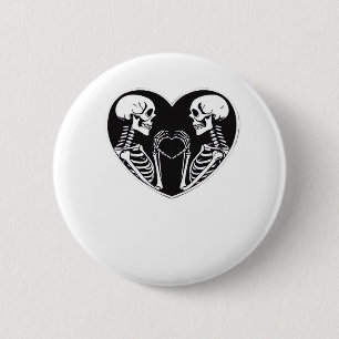 Badge Rond 5 Cm Squelette Mains Coeur Signer Halloween Costume Ret