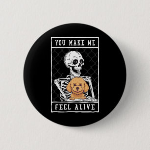 Badge Rond 5 Cm Squelette que vous faites sentir Halloween moi viv