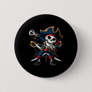 Badge Rond 5 Cm Squelette qui Dab Pirate Halloween Enfants Jolly R