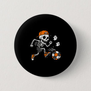 Badge Rond 5 Cm Squelette Soccer Citrouille Halloween Costume Garç