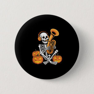 Badge Rond 5 Cm Squelettes d'Halloween Tuba Tubiste
