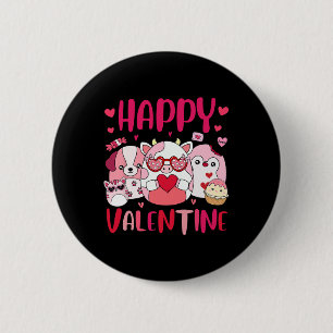 Badge Rond 5 Cm Squish Squad Joyeux Cadeaux Valentin Mignonne Pour