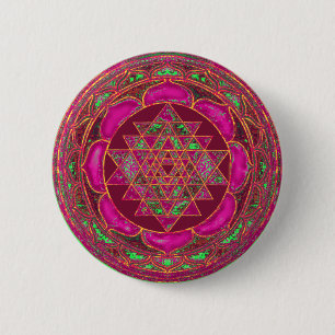 Badge Rond 5 Cm Sri Lakshmi Yantra Mandala
