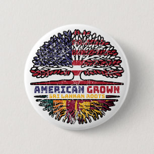 Badge Rond 5 Cm Sri Lanka Sri Lanka États-Unis États-Unis
