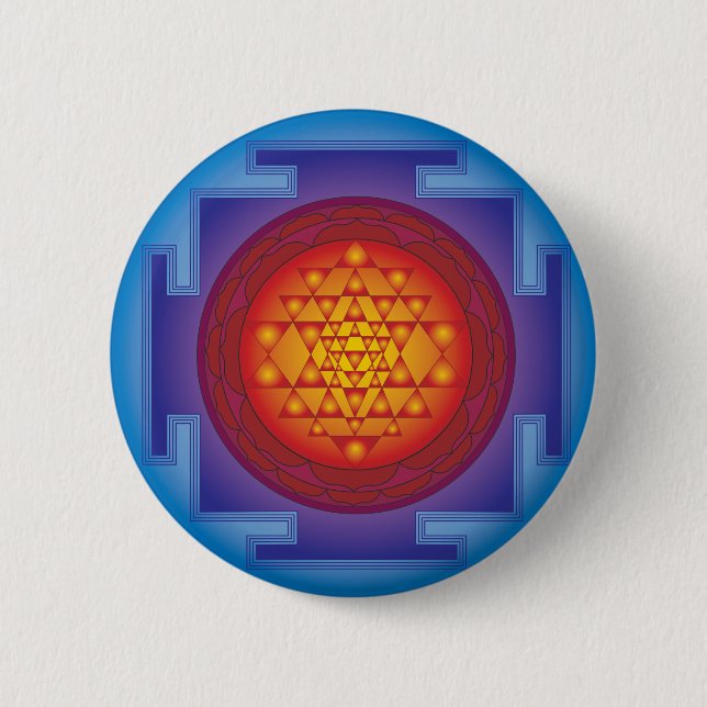 BADGE ROND 5 CM SRI YANTRA - FLAMME (Devant)