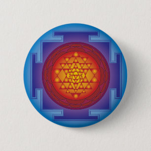 BADGE ROND 5 CM SRI YANTRA - FLAMME