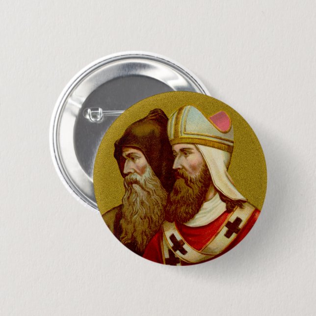 Badge Rond 5 Cm SS. Cyrille & Méthode (M 001) (Devant & derrière)