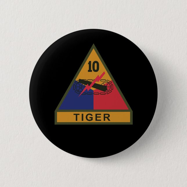 Badge Rond 5 Cm SSI - 10e division blindée avec nom Bande (Devant)