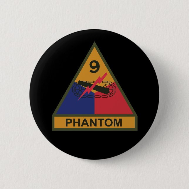 Badge Rond 5 Cm SSI - 9e division blindée avec bande de nom (Devant)