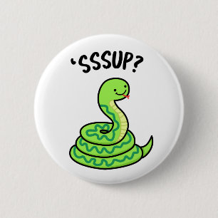 Badge Rond 5 Cm Sssup Funny Hisser Snake Pun