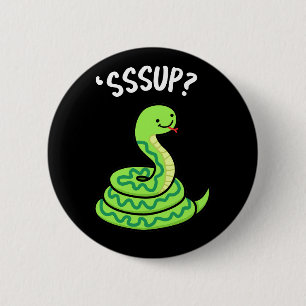 Badge Rond 5 Cm Sssup Funny Hisser Snake Pun Dark BG