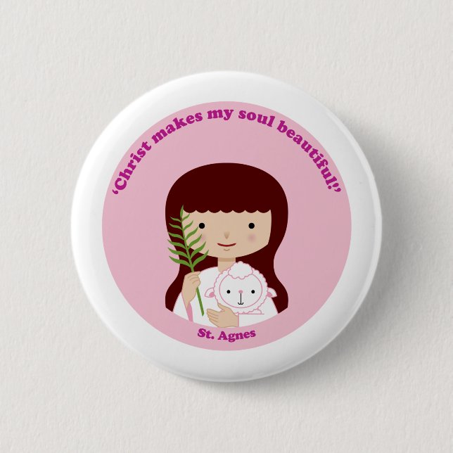 Badge Rond 5 Cm St Agnès (Devant)