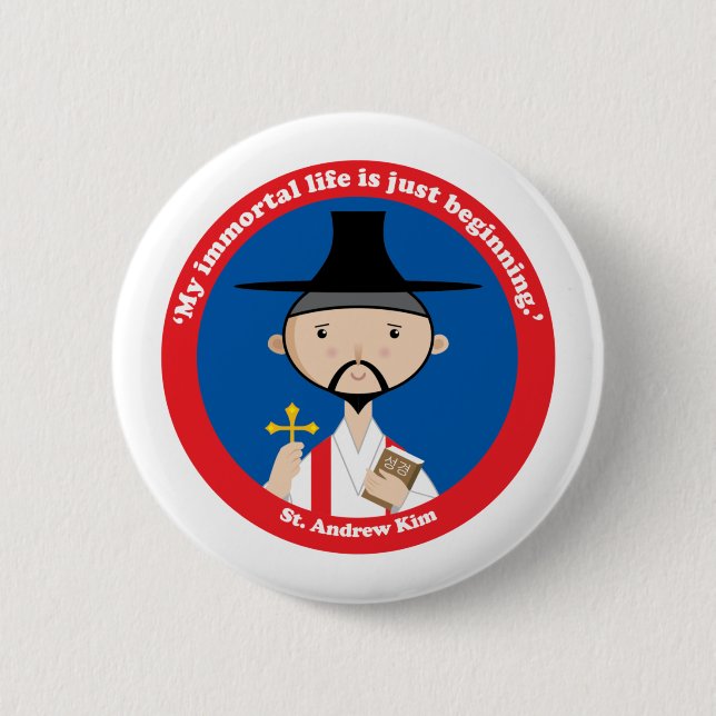 Badge Rond 5 Cm St. Andrew Kim (Devant)