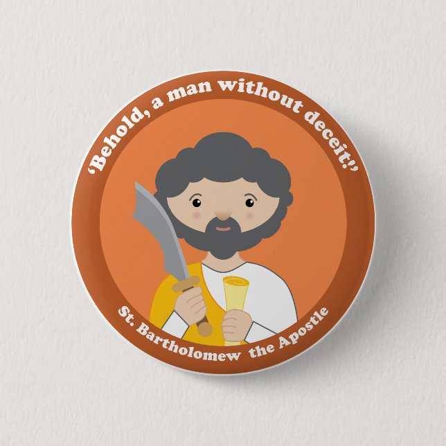 Badge Rond 5 Cm St Bartholomew l'apôtre (Devant)