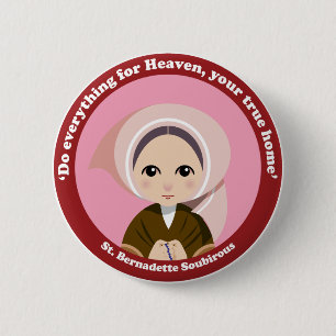 Badge Rond 5 Cm St Bernadette Soubirous