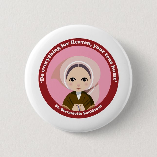 Badge Rond 5 Cm St Bernadette Soubirous (Devant)