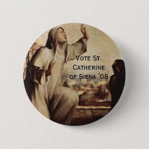 Badge Rond 5 Cm St Catherine de Sienne "08