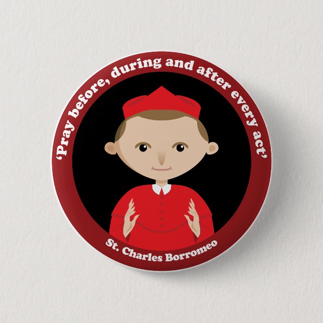 Badge Rond 5 Cm St Charles Borromeo (Devant)