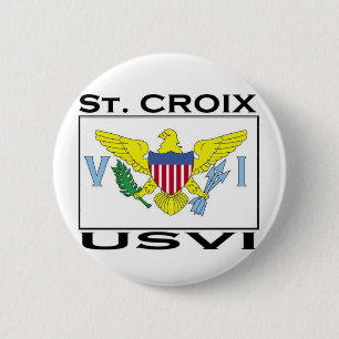 Badge Rond 5 Cm St Croix, Îles Vierges américaines