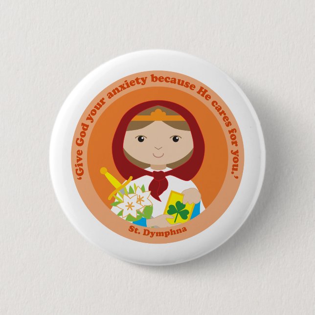 Badge Rond 5 Cm St Dymphna (Devant)