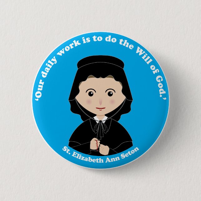 Badge Rond 5 Cm St Elizabeth Ann Seton (Devant)
