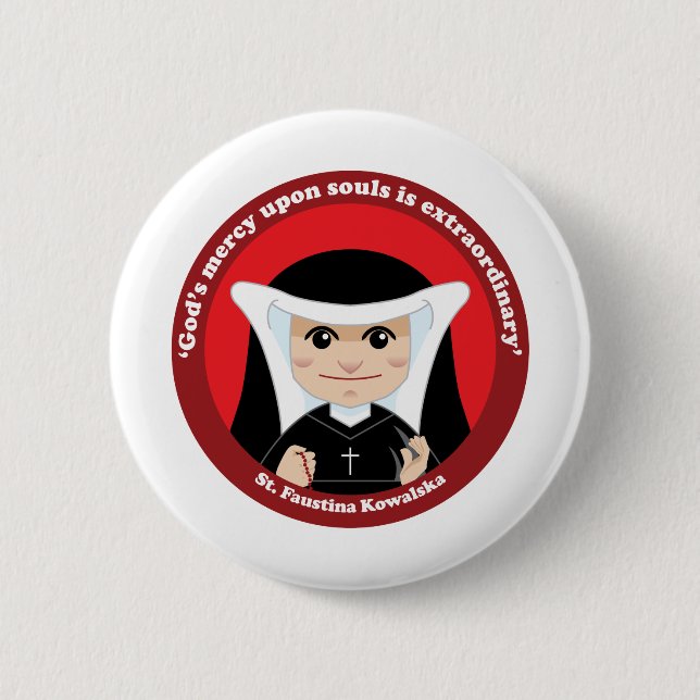 Badge Rond 5 Cm St Faustina Kowalska (Devant)
