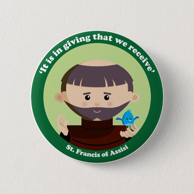 Badge Rond 5 Cm St Francis d'Assisi (Devant)
