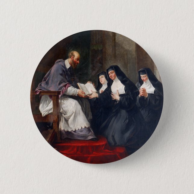 Badge Rond 5 Cm St Francoise avec St Jeanne (Devant)