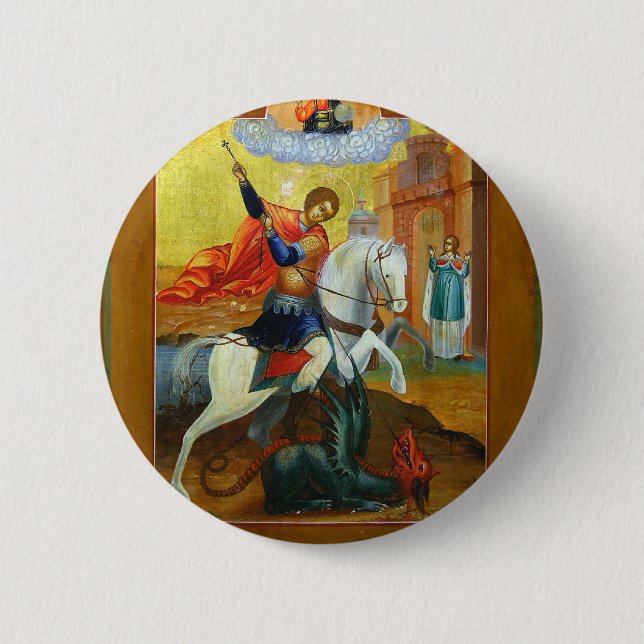 Badge Rond 5 Cm St George (Devant)