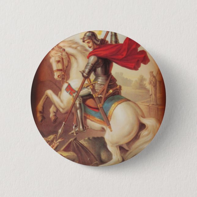 Badge Rond 5 Cm St George et le dragon (Devant)