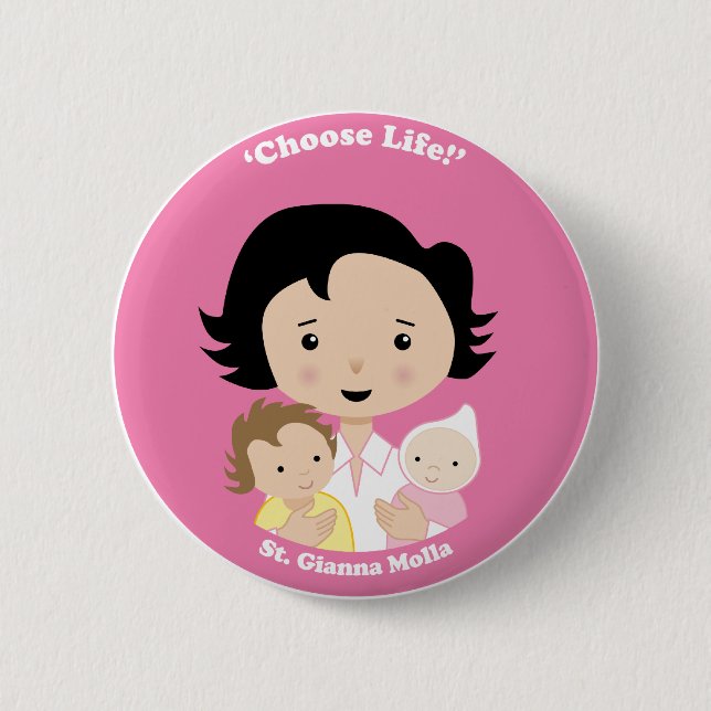 Badge Rond 5 Cm St Gianna Molla (Devant)