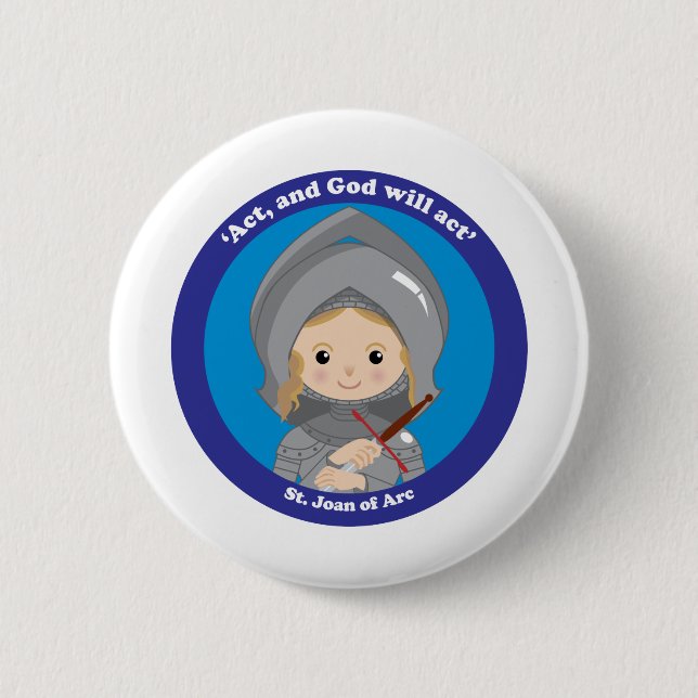 Badge Rond 5 Cm St Jeanne d'Arc (Devant)