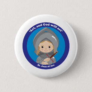Badge Rond 5 Cm St Jeanne d'Arc