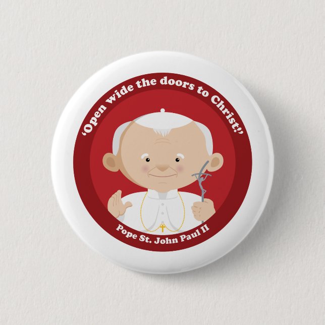 Badge Rond 5 Cm St John Paul II (Devant)
