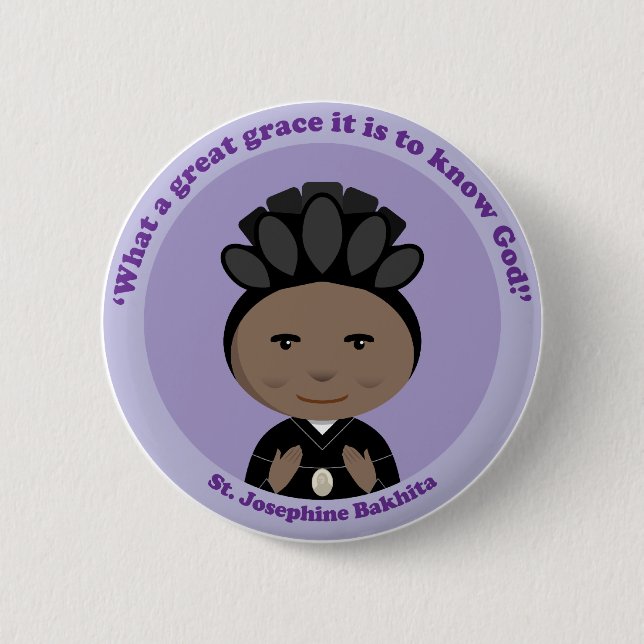 Badge Rond 5 Cm St Josephine Bakhita (Devant)