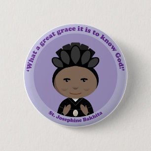 Badge Rond 5 Cm St Josephine Bakhita