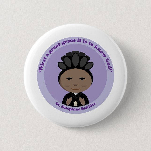 Badge Rond 5 Cm St Josephine Bakhita (Devant)
