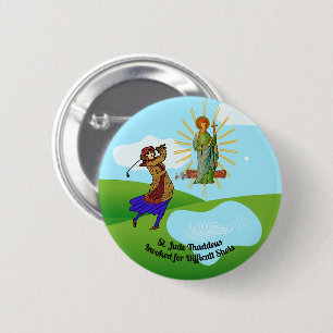 Badge Rond 5 Cm St. Jude Thaddeus & Golfeuse Intrépide