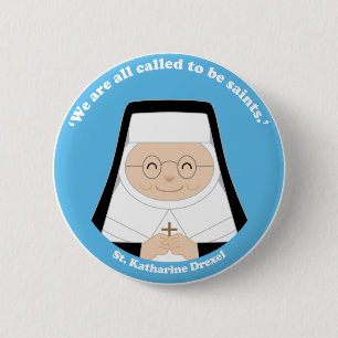 Badge Rond 5 Cm St Katharine Drexel