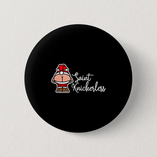 Badge Rond 5 Cm St. Knickerless Funny Mooning Santa Claus Christma (Devant)