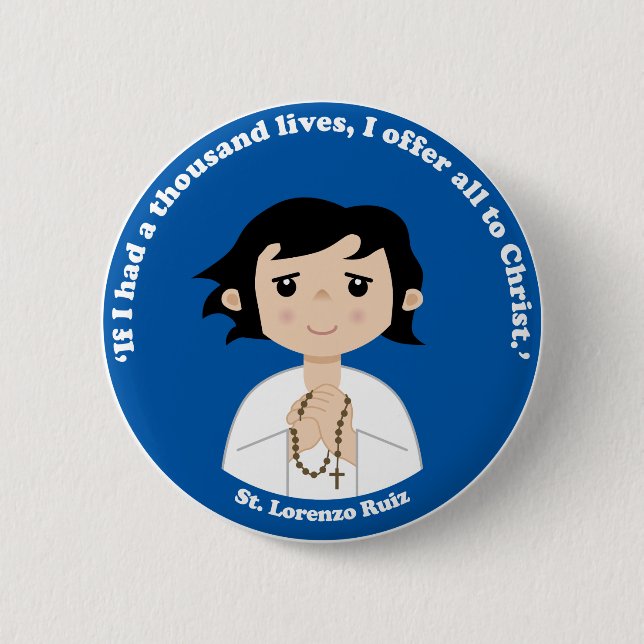 Badge Rond 5 Cm St Lorenzo Ruiz (Devant)