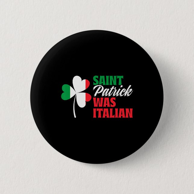 Badge Rond 5 Cm St Patrick Était Shamrock Italien Clover Saint Par (Devant)