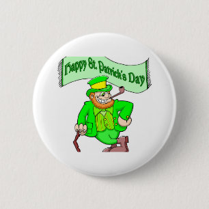 Badge Rond 5 Cm St Patrick heureux