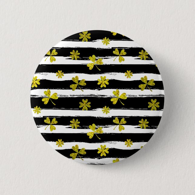 Badge Rond 5 Cm st patrick noir blanc (Devant)